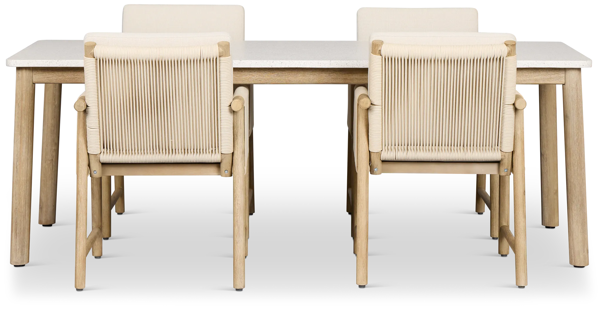 Azure Light Tone Rectangular Table & 4 Upholstered Chairs