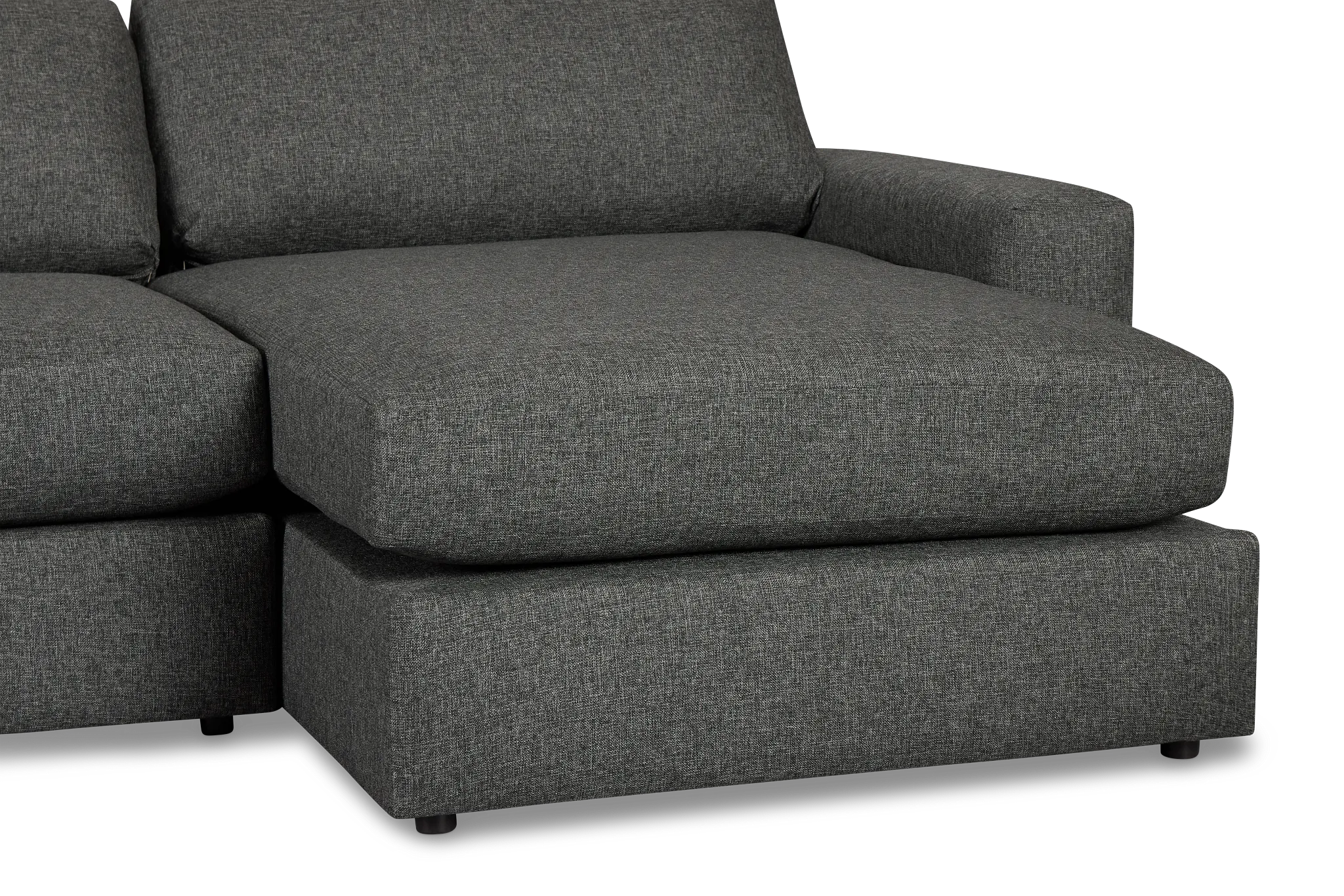 Brantley Dark Gray Fabric Small Right Chaise Sectional