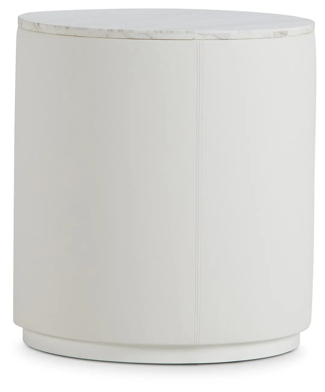 Ocean Drive White Marble Round End Table