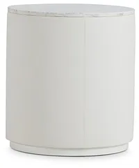 Ocean Drive White Marble Round End Table