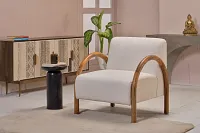 Ozzo White Fabric Accent Chair