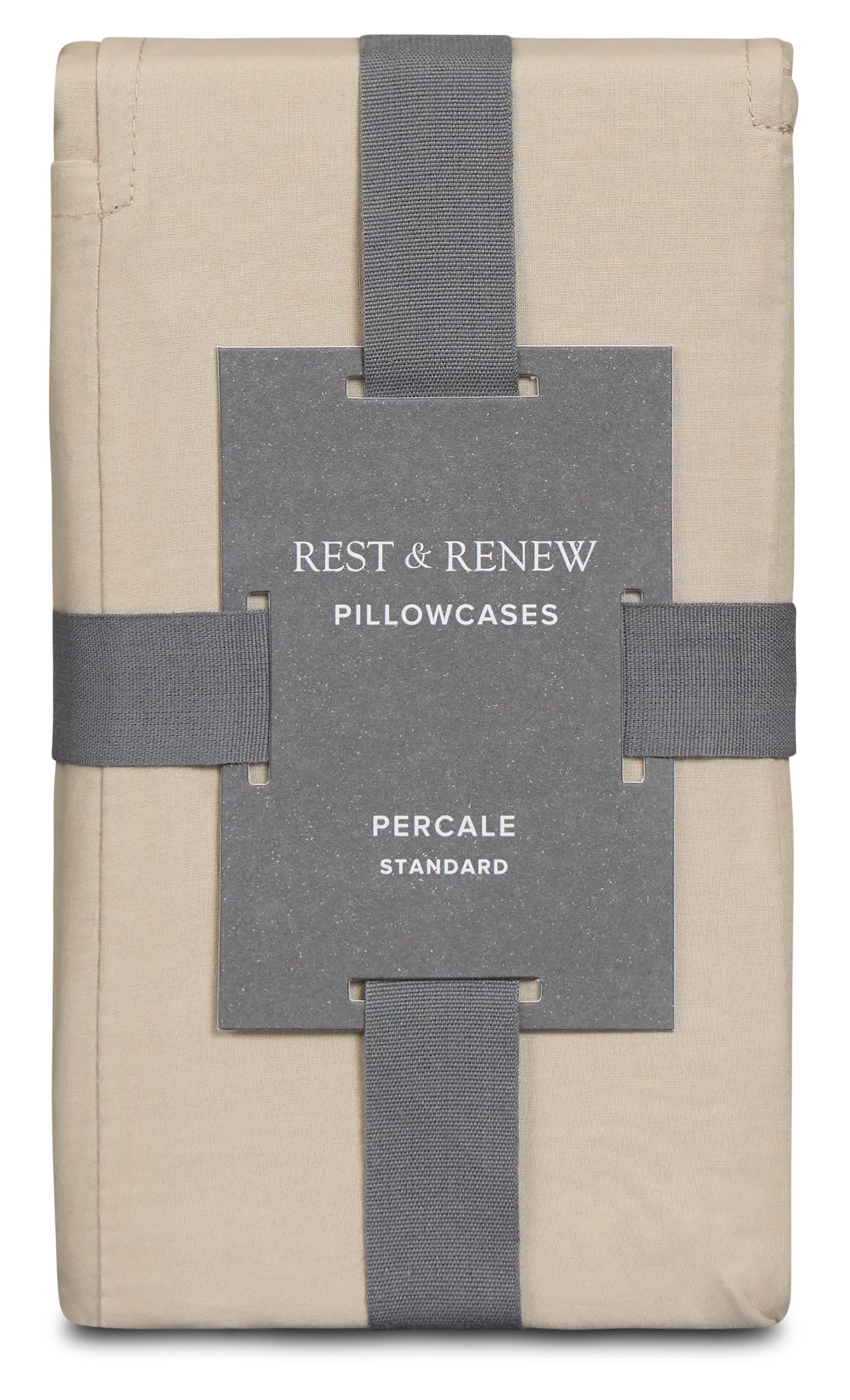 Rest & Renew Percale Cotton Beige 200 Thread Set Of 2 Pillowcases Rest & Renew Percale Cotton Beige 200 Thread Set Of 2 Pillowcases