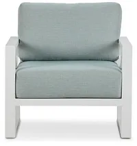 Linear White Teal Aluminum Chair