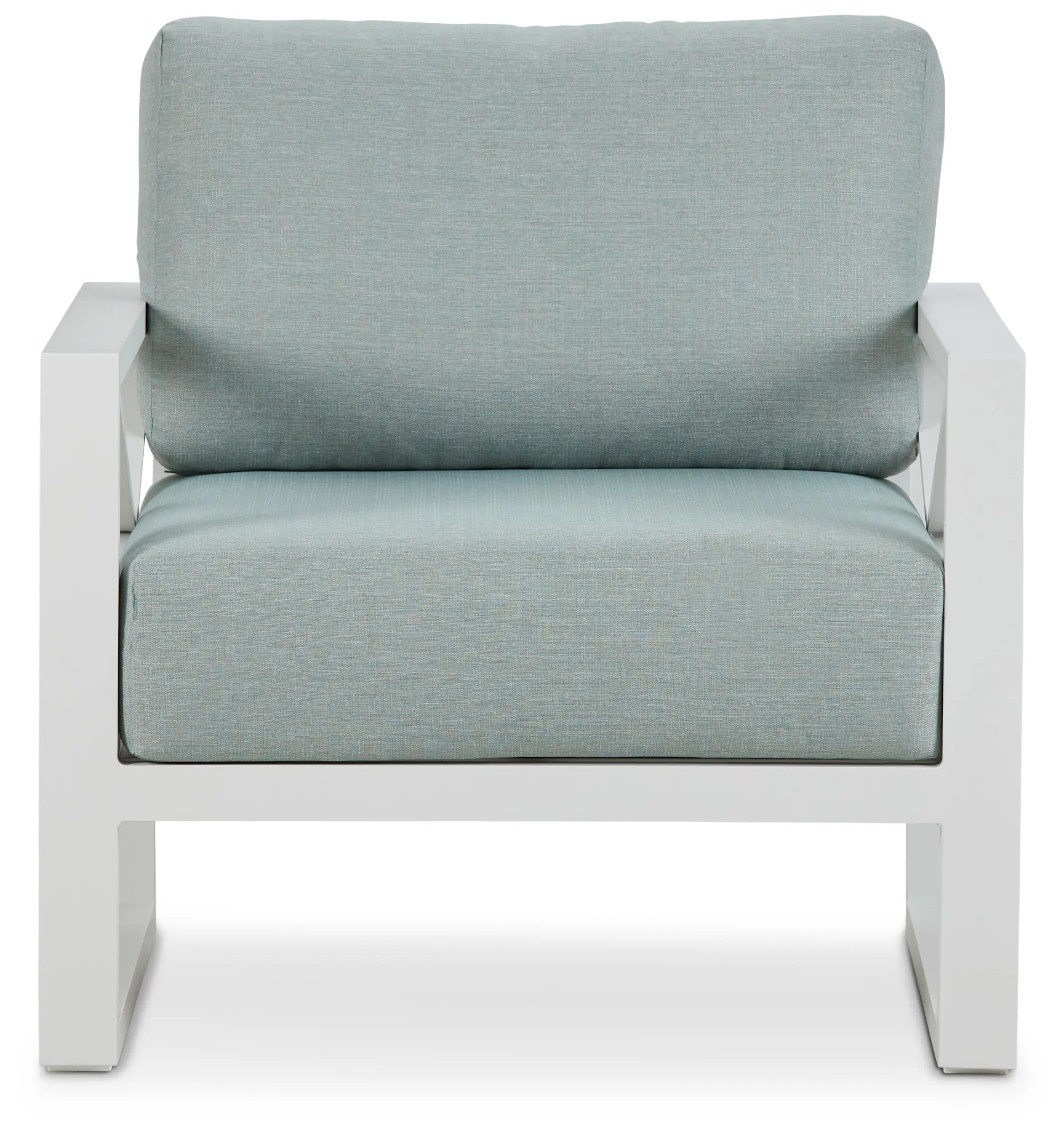 Linear White Teal Aluminum Chair Linear White Teal Aluminum Chair
