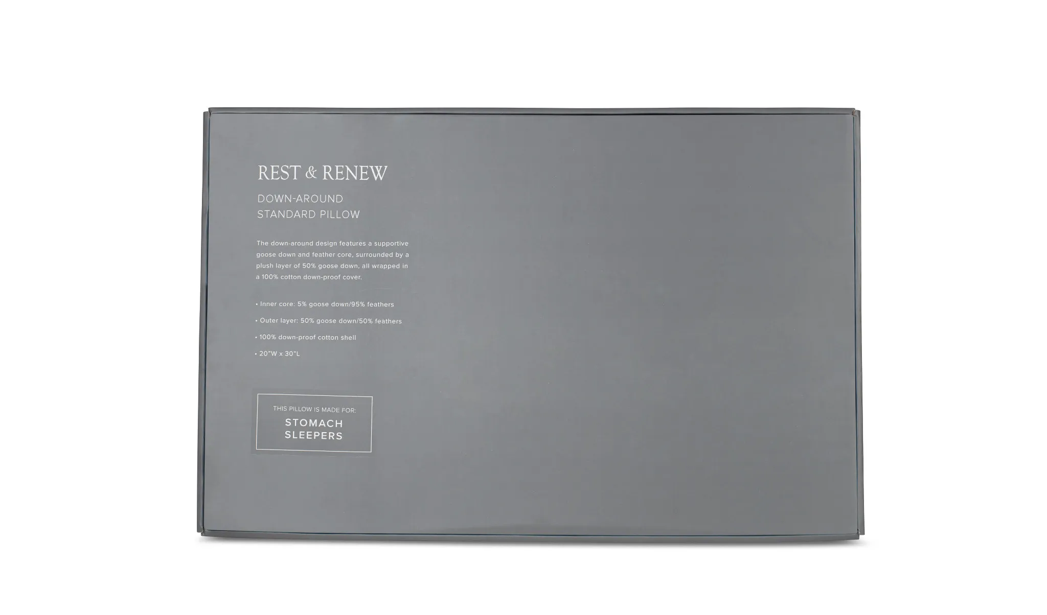 Rest & Renew Down Around Stomach Sleeper Pillow