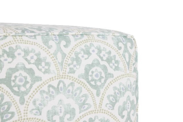 Tomini Green Fabric Accent Pouf