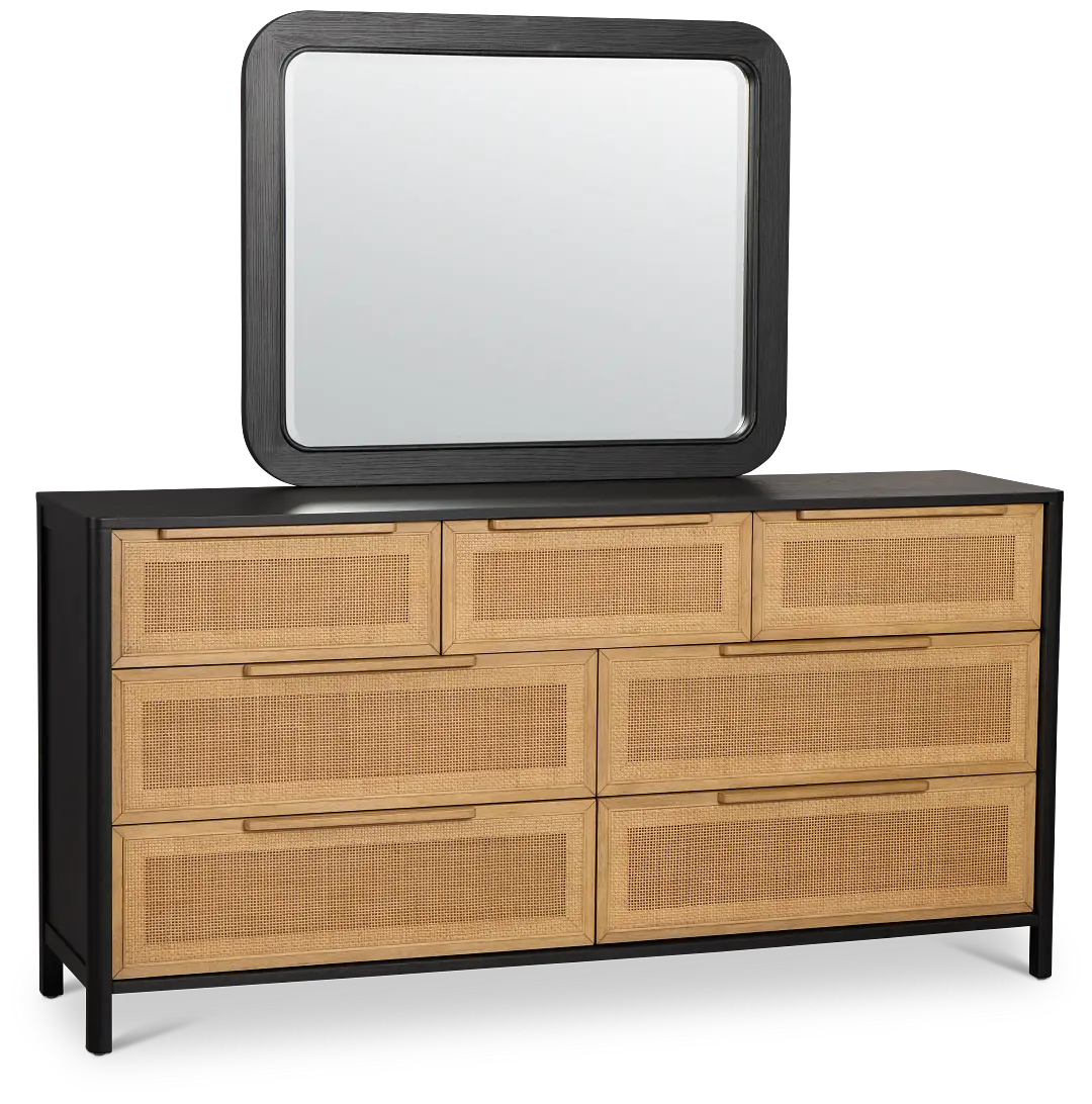 Pacific Two-tone 7-drawer Dresser & Mirror Pacific Two-tone 7-drawer Dresser & Mirror