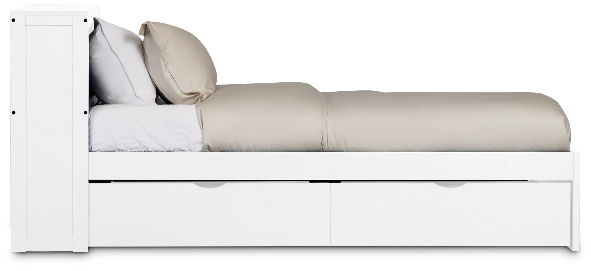 Charleston White Bookcase Bed With 2 Storage Drawers