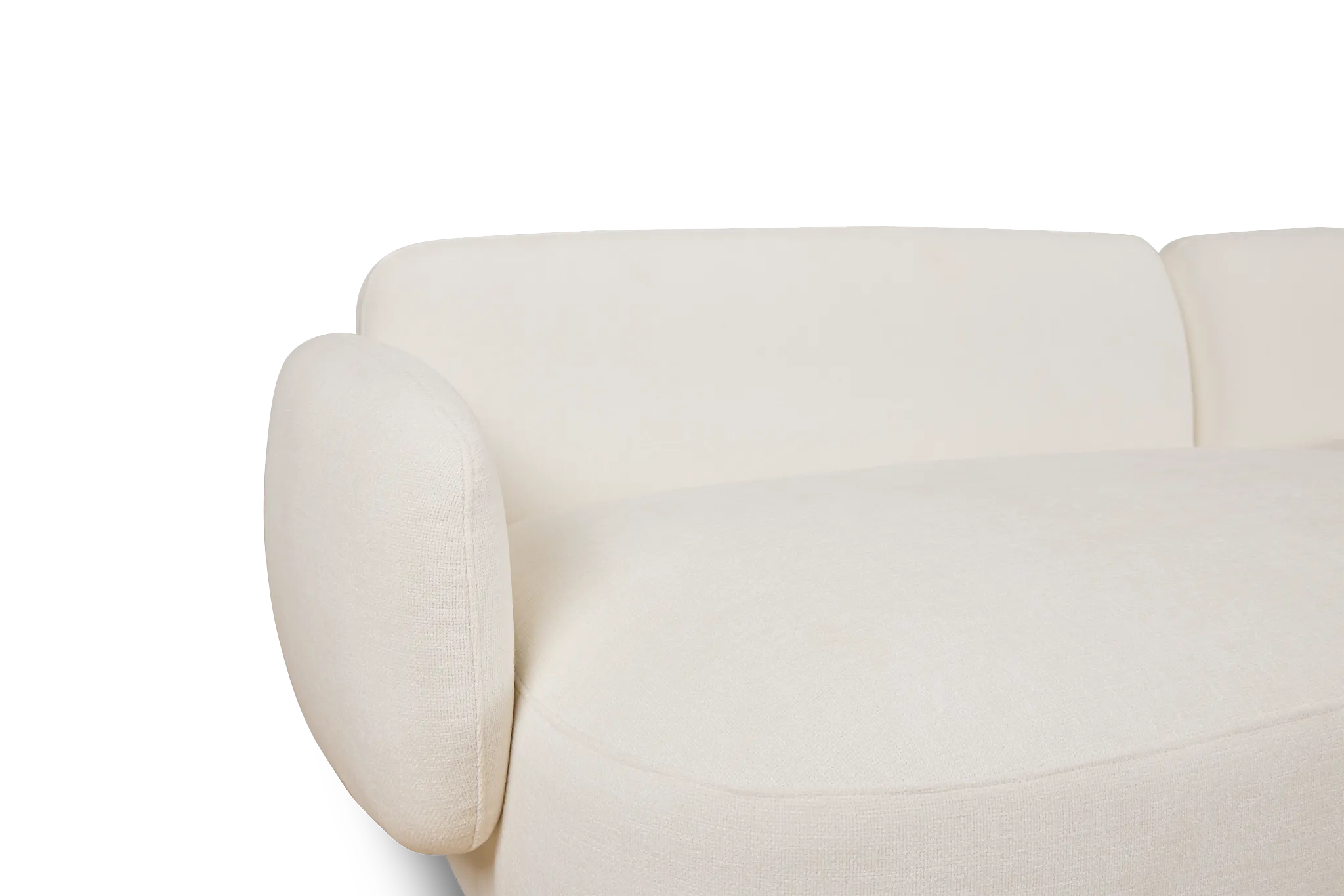 Halsey White Fabric Dual Cuddler Sectional