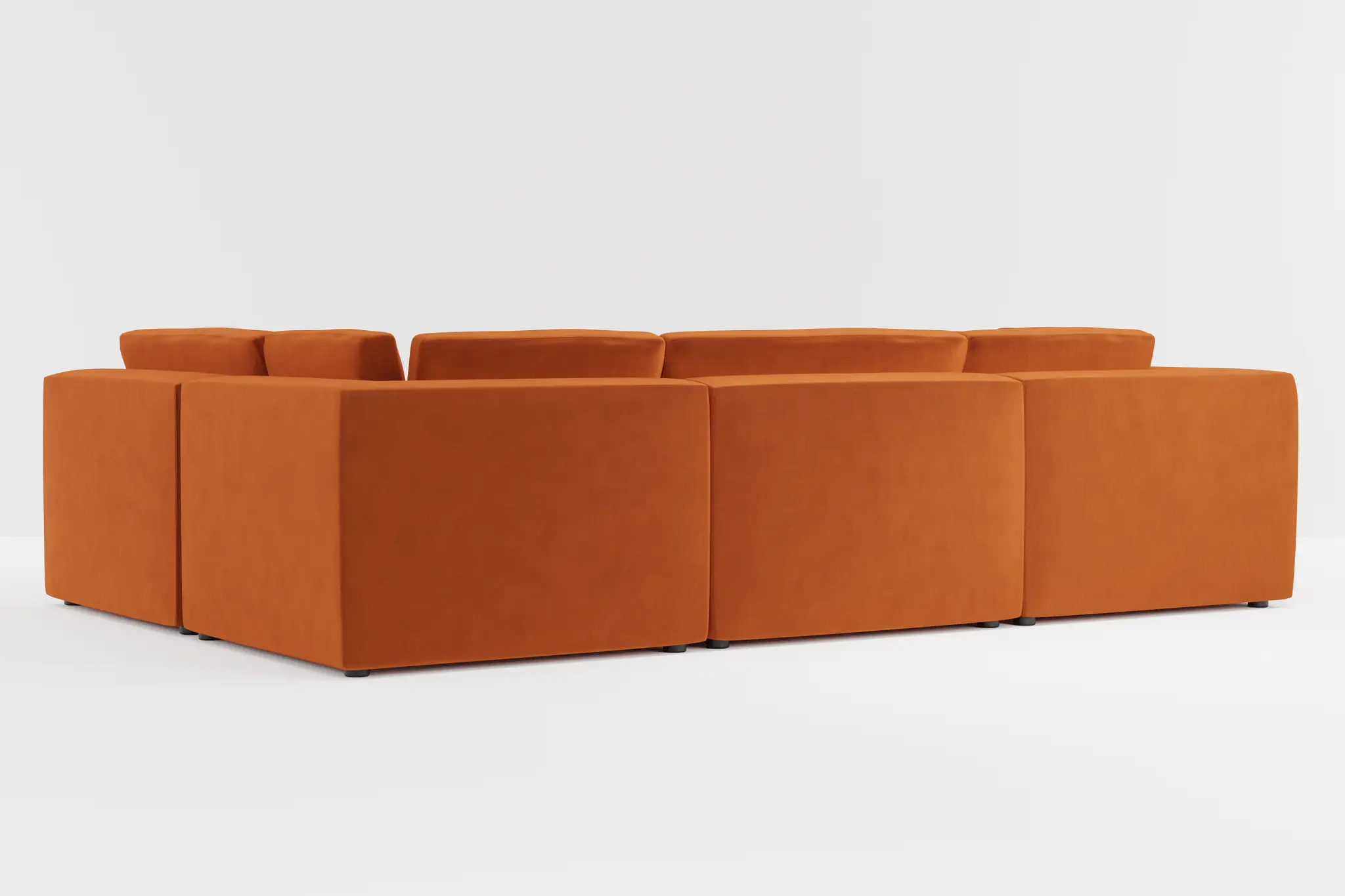 Destin Joya Orange Velvet 6-piece Pit Sectional Destin Joya Orange Velvet 6-piece Pit Sectional