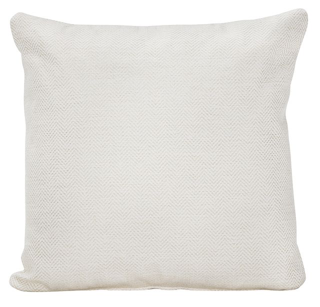 Avery White Fabric Square Accent Pillow