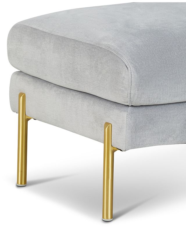 Bella Gray Velvet Ottoman