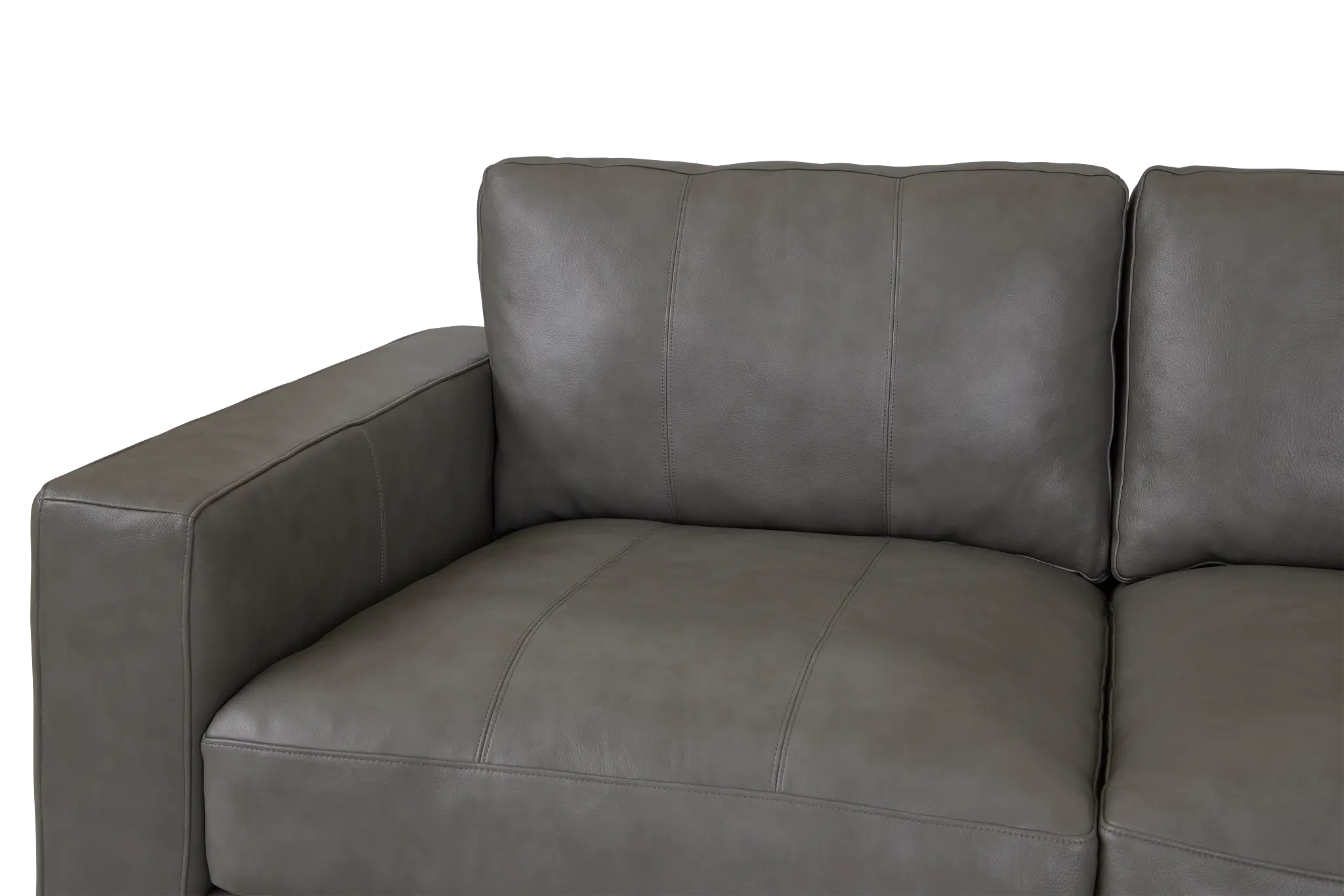 Dawkins Gray Leather Small Right Chaise Sectional Dawkins Gray Leather Small Right Chaise Sectional