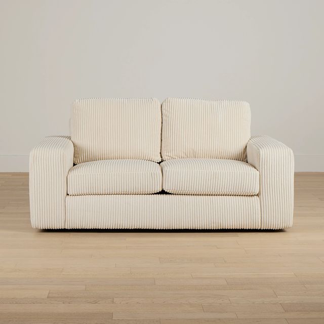 Charlie Ivory Fabric Loveseat