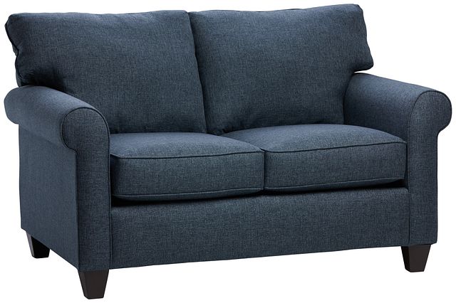 Cameron Blue Fabric Loveseat