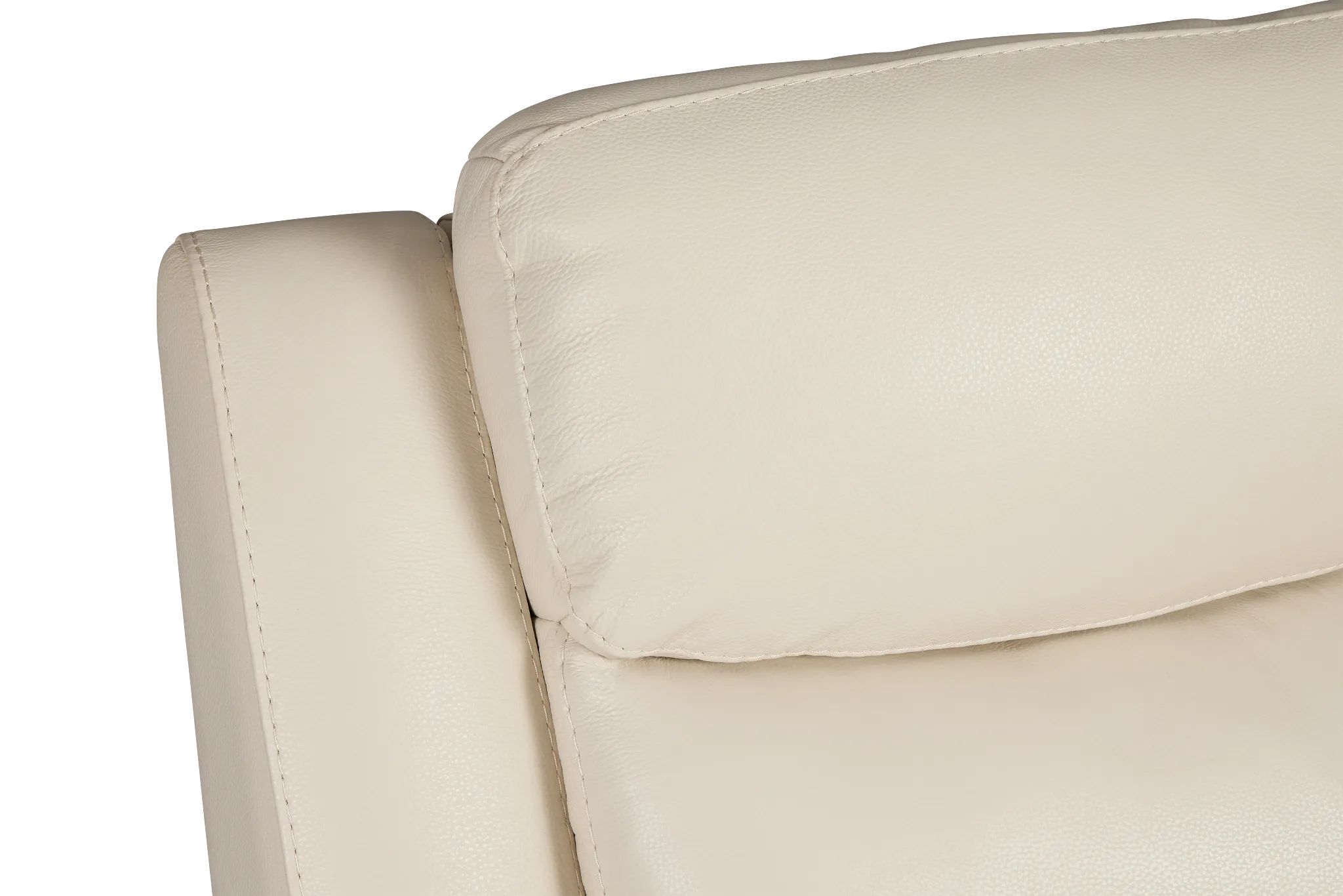 Walker Ivory Lthr/vinyl Small Two-arm Power Reclining Sectional