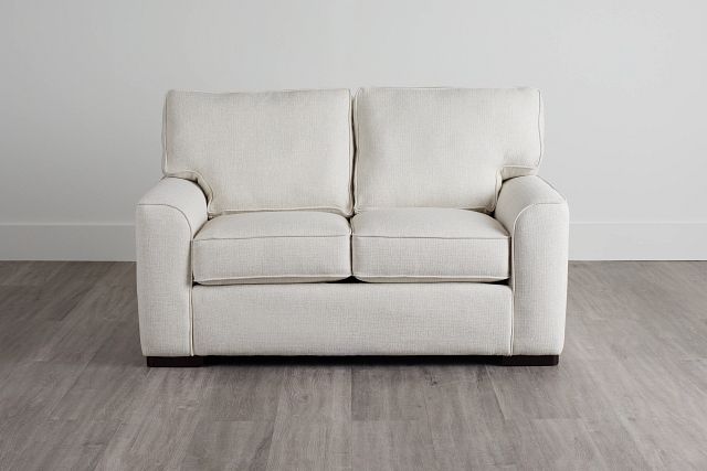 Austin White Fabric Loveseat