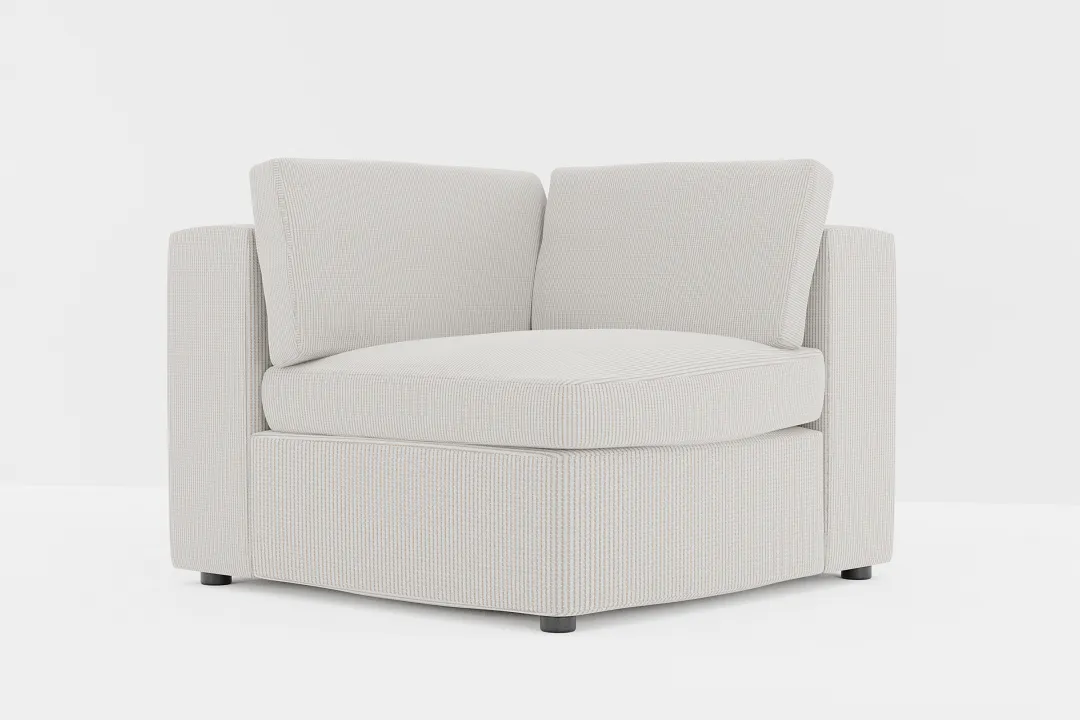 Destin Lucy Light Beige Fabric Corner Chair