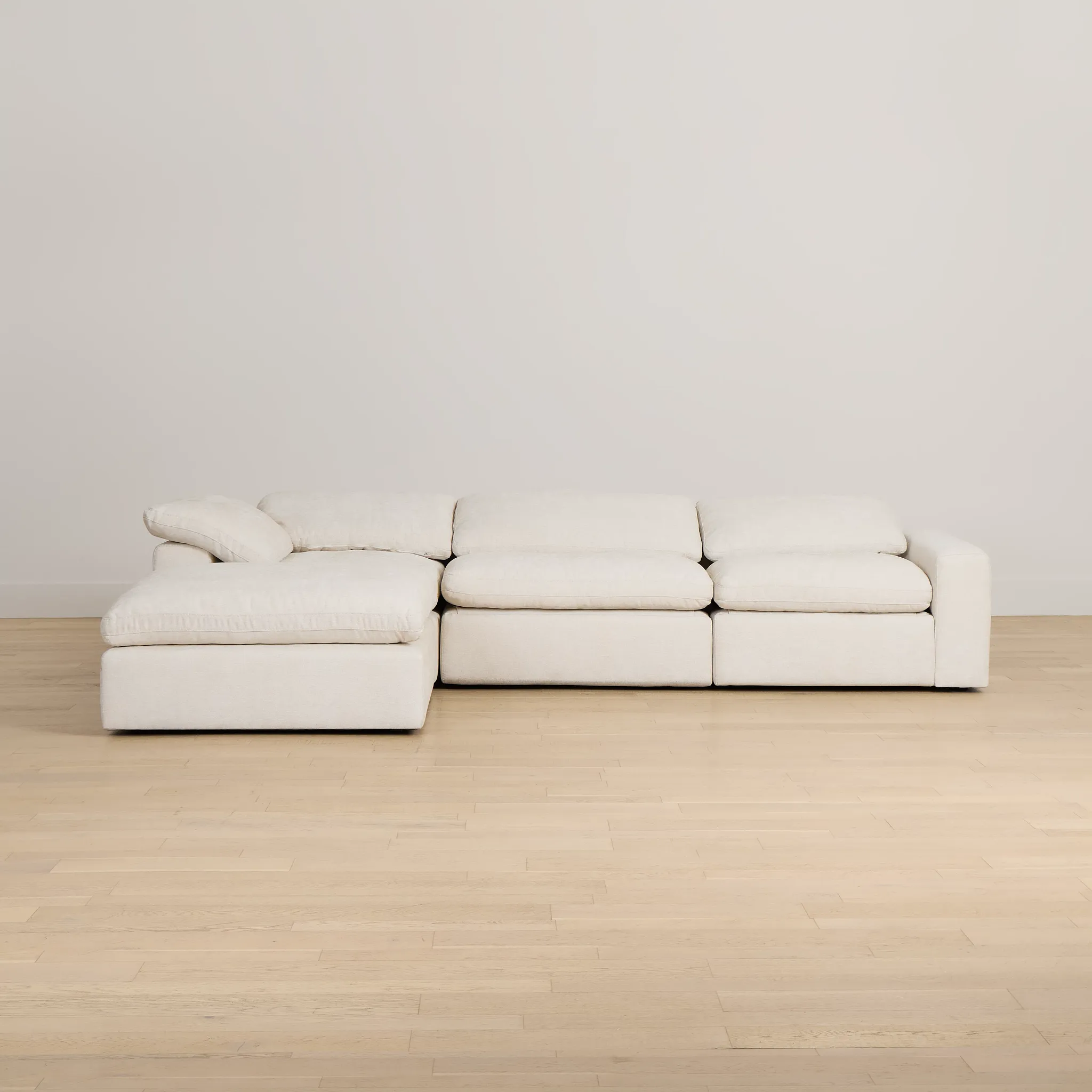 Drift Light Beige Fabric Small Dual Power Left Bumper Sectional