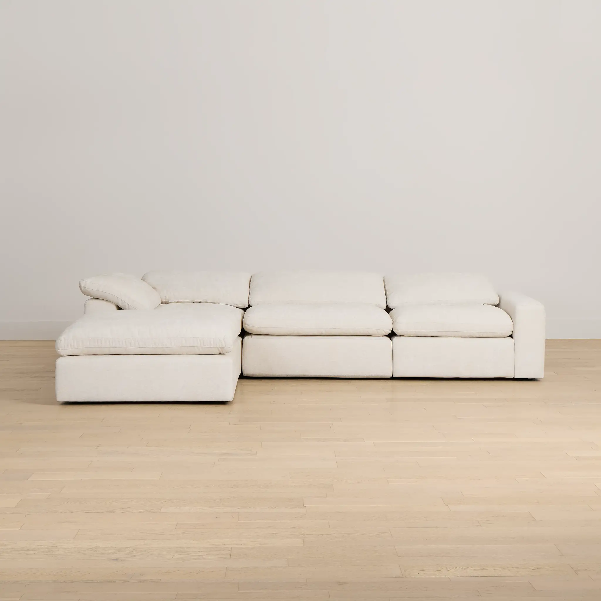 Drift Light Beige Fabric Small Dual Power Left Bumper Sectional Drift Light Beige Fabric Small Dual Power Left Bumper Sectional