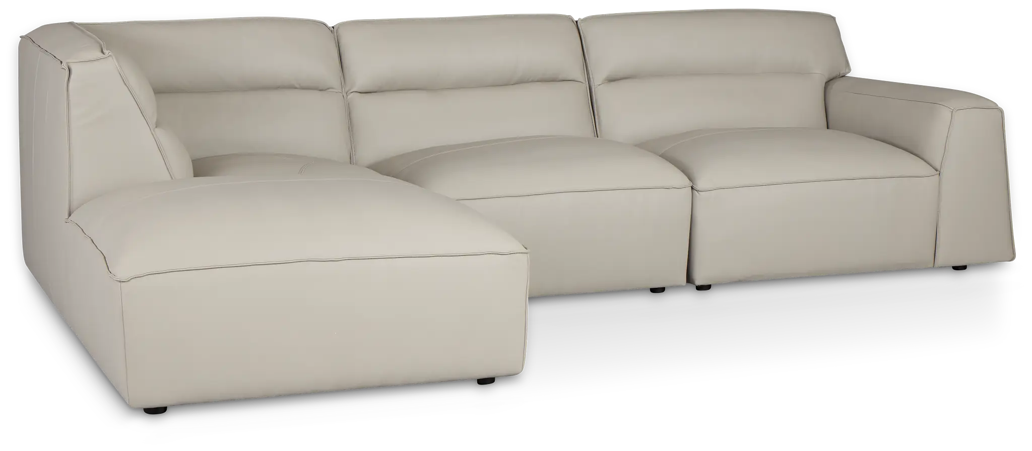 Blanca Gray Leather 4-piece Bumper Sectional Blanca Gray Leather 4-piece Bumper Sectional