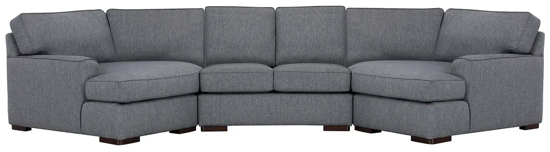 Austin Blue Fabric Dual Cuddler Sectional