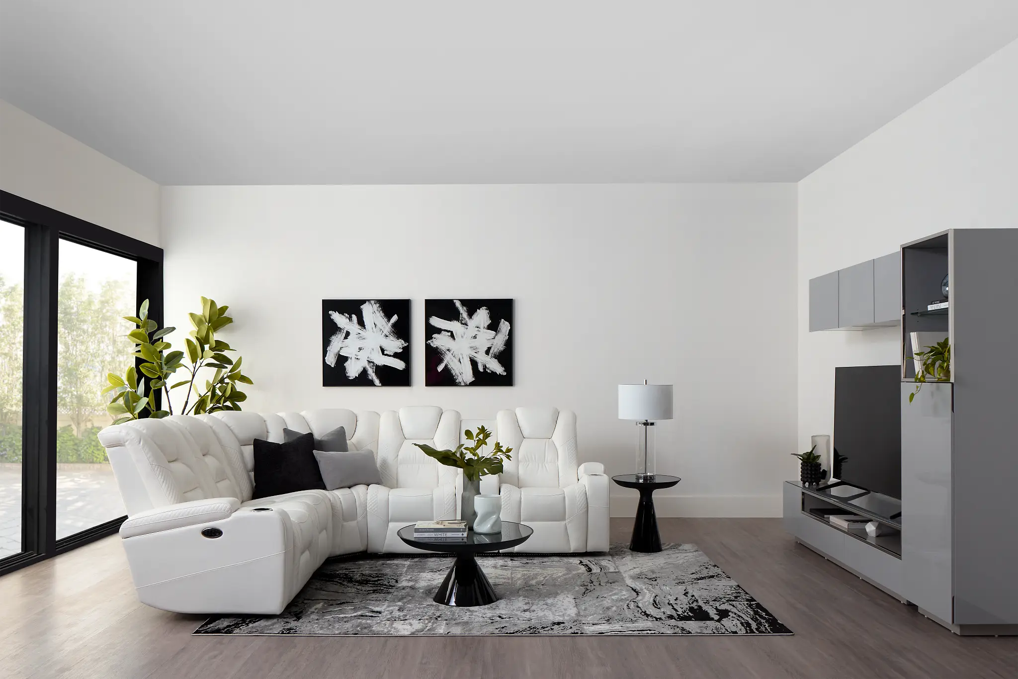 Troy White Micro Right Console Love Reclining Sectional Troy White Micro Right Console Love Reclining Sectional