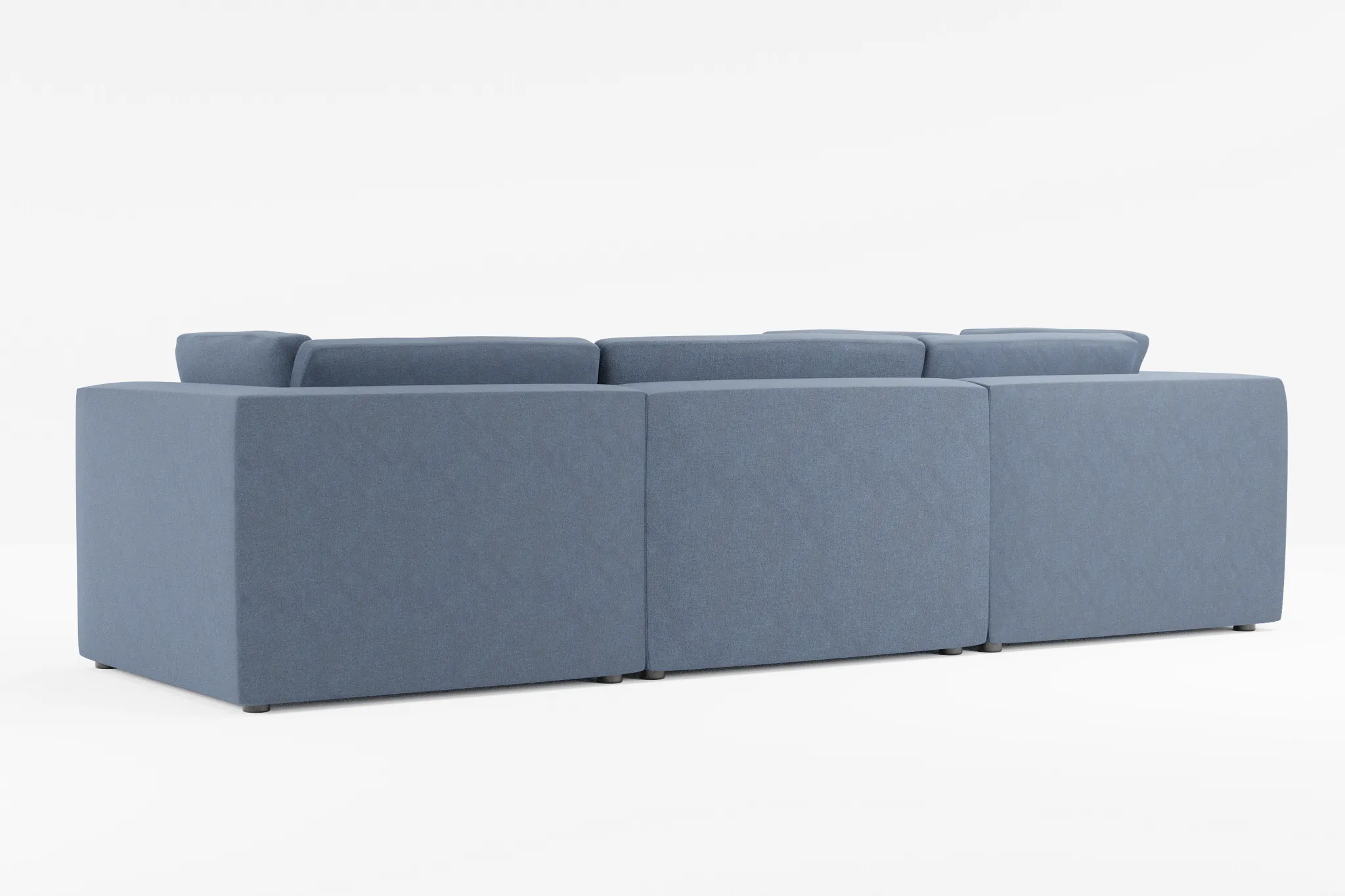Destin Maguire Blue Fabric 4-piece Modular Sectional
