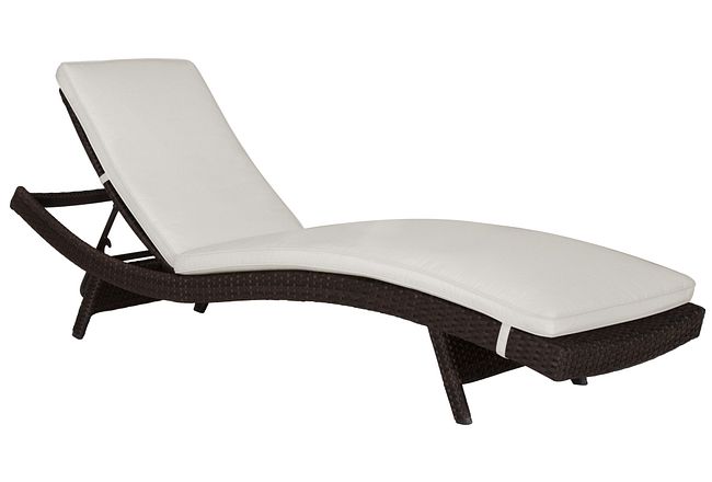 Grate White Cushioned Chaise