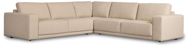 Kellan Ivory Leather Small Two-arm Sectional