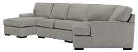Austin Gray Fabric Left Chaise Cuddler Sectional