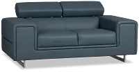 Drew Dark Blue Micro Loveseat