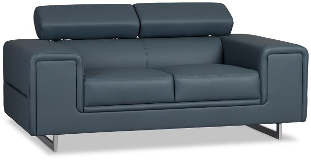 Drew Dark Blue Micro Loveseat