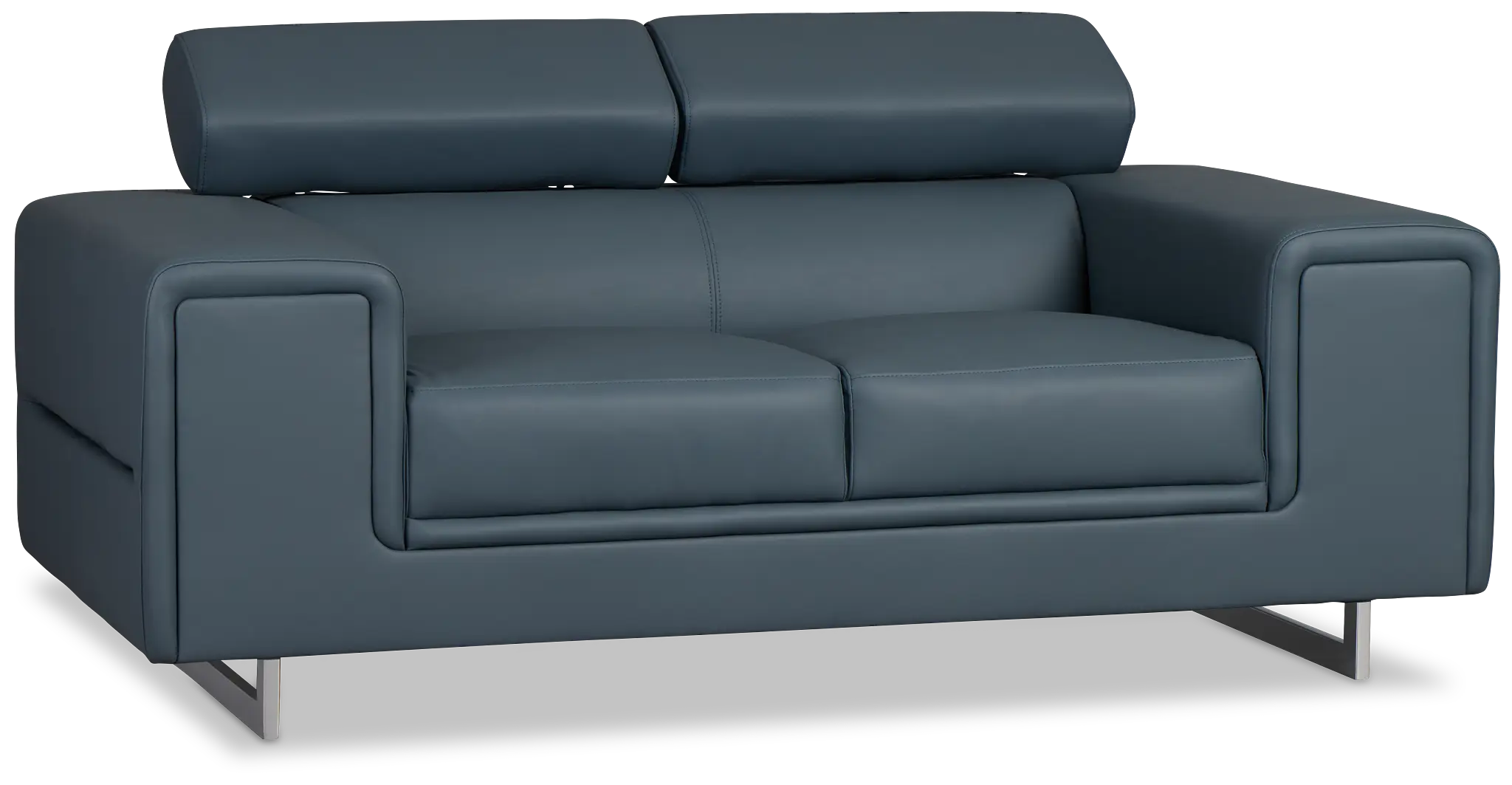 Drew Dark Blue Micro Loveseat Drew Dark Blue Micro Loveseat