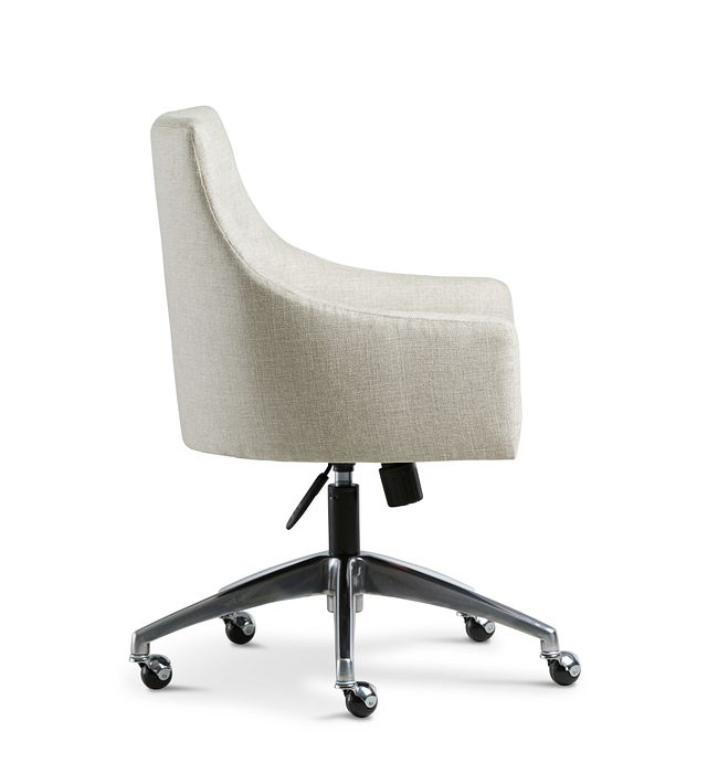 Newport Beige Metal Upholstered Desk Chair (2)