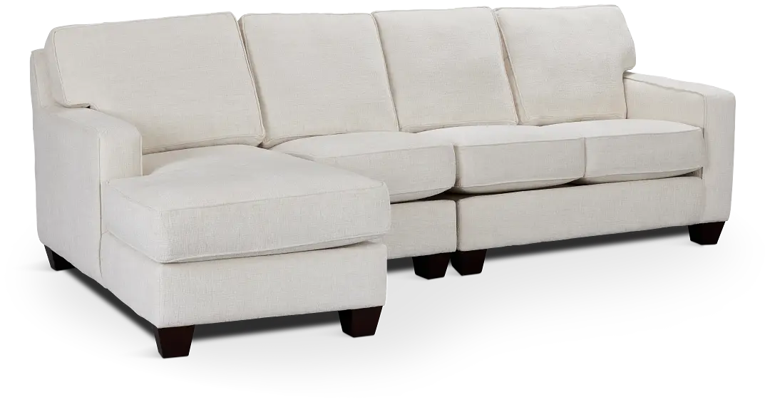 Andie White Fabric Small Left Chaise Sectional Andie White Fabric Small Left Chaise Sectional