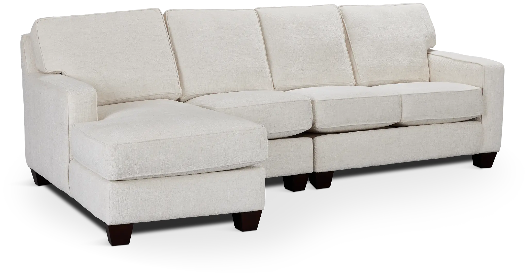 Andie White Fabric Small Left Chaise Sectional Andie White Fabric Small Left Chaise Sectional