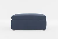 Destin Peyton Dark Blue Fabric Cocktail Ottoman
