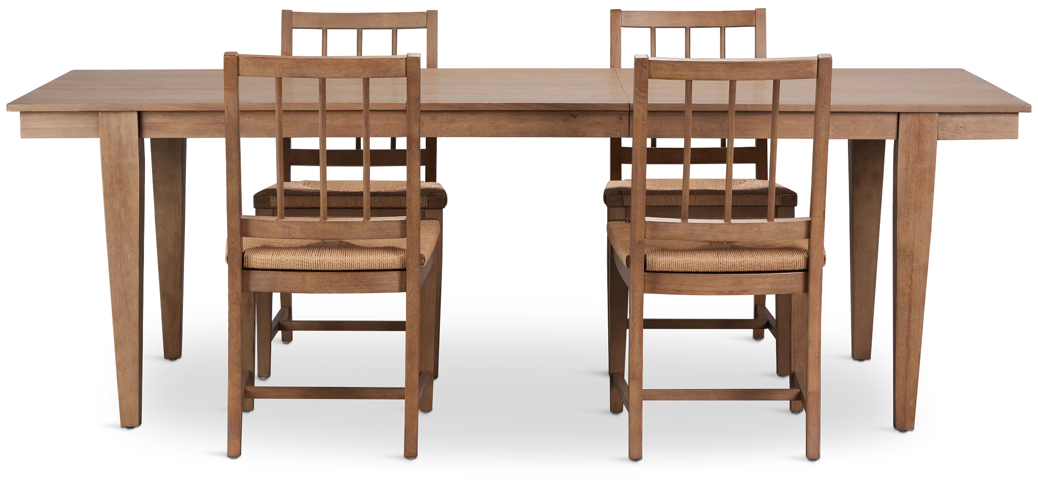 Provo Mid Tone Rect Table & 4 Woven Chairs