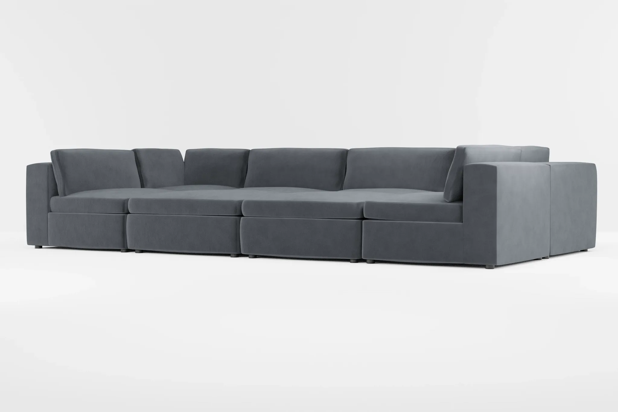 Destin Joya Gray Velvet 8-piece Pit Sectional