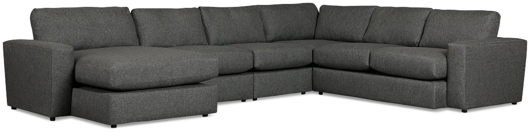 Brantley Dark Gray Fabric Large Left Chaise Sectional