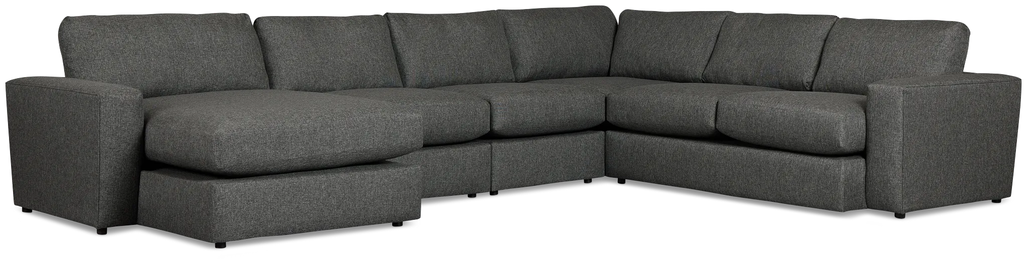 Brantley Dark Gray Fabric Large Left Chaise Sectional