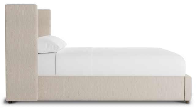 Captiva Linen Beige 48" Upholstered Shelter Bed