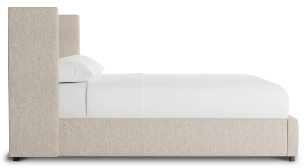 Captiva Linen Beige 48" Upholstered Shelter Bed