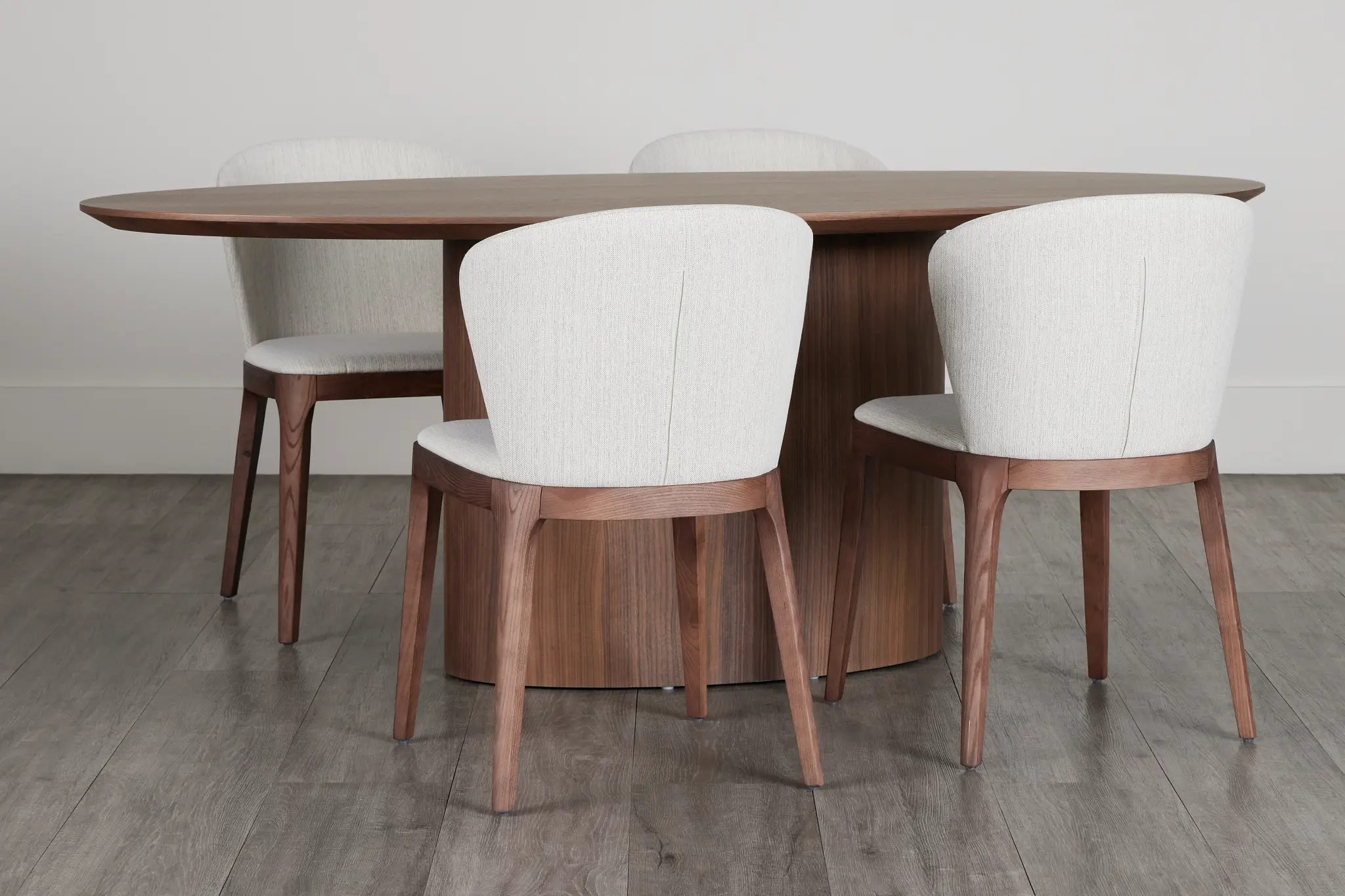 Nomad Mid Tone 78" Oval Table & 4 Light Beige Chairs W/ Mid-tone Legs Nomad Mid Tone 78" Oval Table & 4 Light Beige Chairs W/ Mid-tone Legs