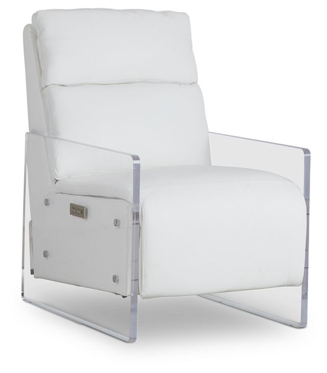 Jackie White Leather Power Recliner
