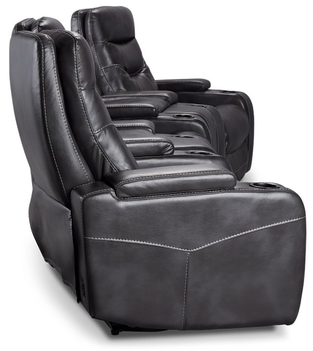 Slater2 Gray Micro Triple Power Reclining Home Theater Seating