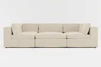 Destin Peyton Beige Fabric 6-piece Pit Sectional