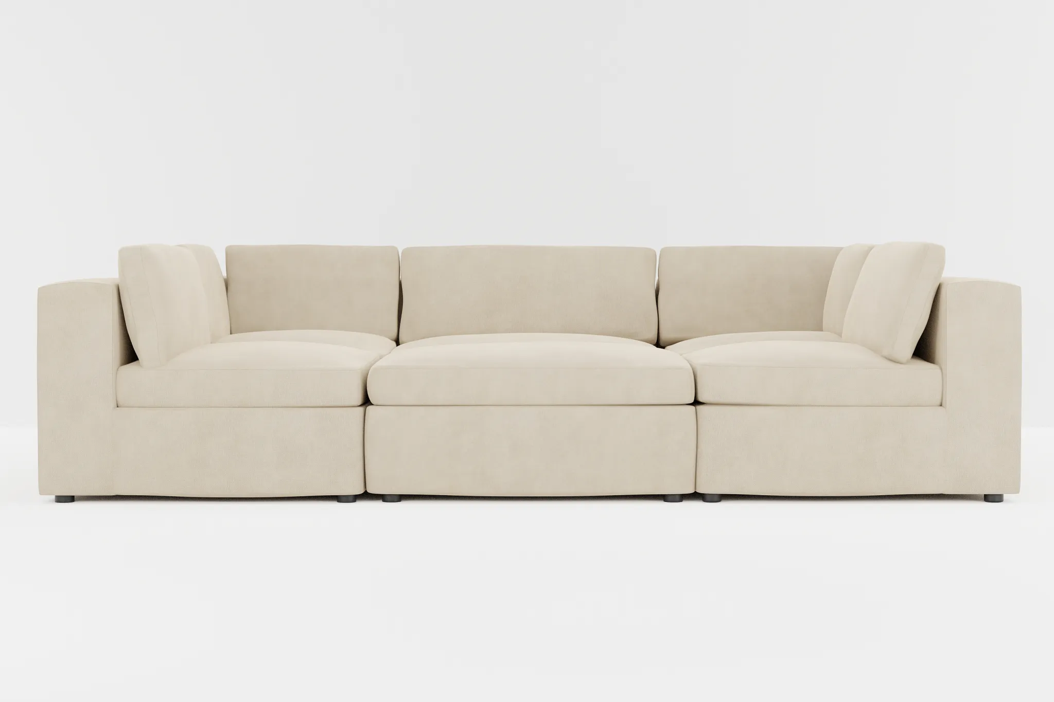 Destin Peyton Beige Fabric 6-piece Pit Sectional