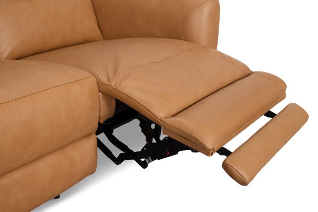 Keaton Brown Lthr/vinyl Power Reclining Loveseat W/ Power Headrest